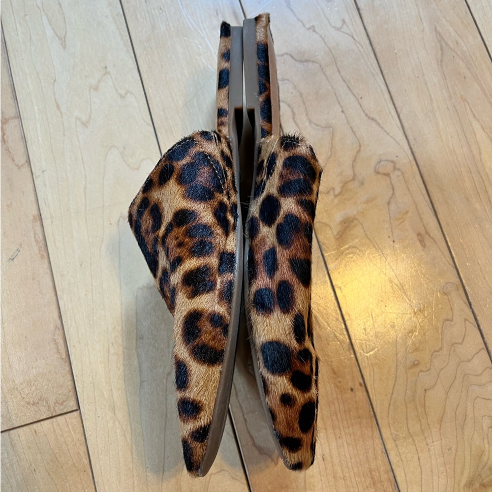 Madewell Leopard Print Calf Hair Slip on Mules size seven - Picture 2 of 7
